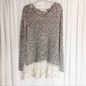 A’reve Knitted Lace Sweater Tunic